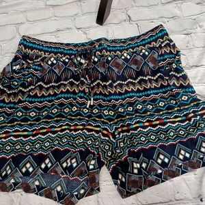 Grace & Lace Boho Print Drawstring Shorts - NWT - Size XL
